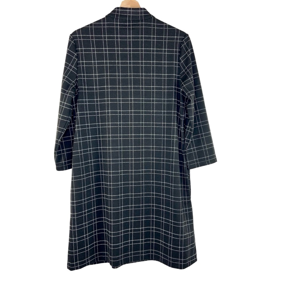 Jmclaughlin Long Sleeve Black Windowpane Mare Mockneck Dress - Picture 6 of 6